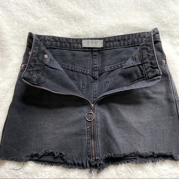 Free People Black Denim Mini Skirt Size 25 - Picture 7 of 13